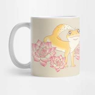 Leopard Gecko and Succulents Mug